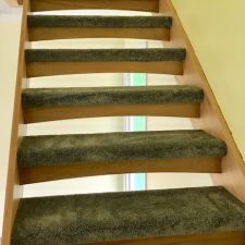 Open plan staircase fitted with Cormar Carpet from the Sensation Heathers range in grey with a luxelle polypropylene Saxony twist