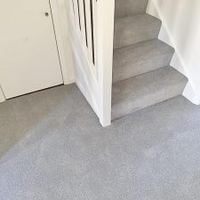 Carpet in French Grey shade fitted on stairs and hallway.