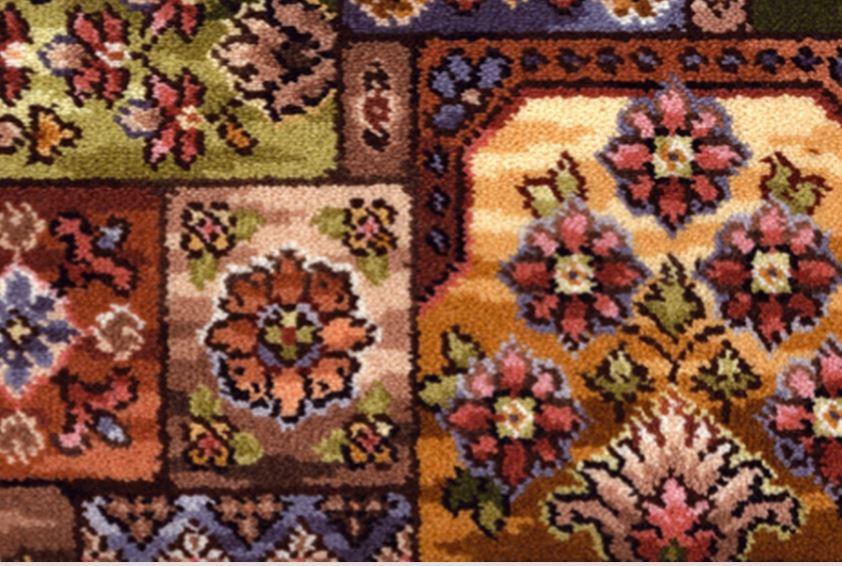 A closeup persian carpet design from Ulster Carpets